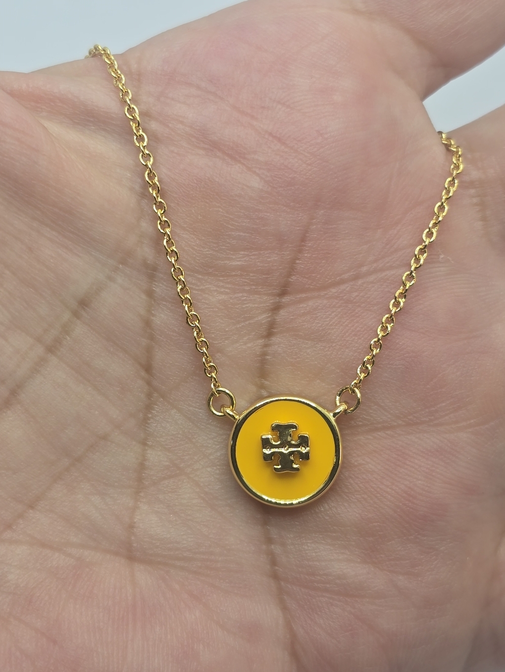 Tory Burch Yellow Enamel Necklace